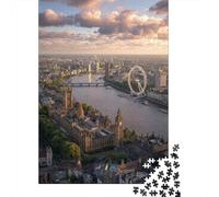 Puzzles Jigsaw 1000 Pièces Vue de Londres Skyline Puzzles 38x26cm/1000pcs pour Enfants Cadeau Jeu D'Intelligence Familial DIY Carton