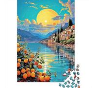 Puzzles Jigsaw 1000 Pièces Vue sur Sunset Lake Puzzles 38x26cm/1000pcs pour Enfants Cadeau Jeu D'Intelligence Familial Bricolage Carton
