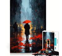 Puzzles Jour de Pluie pour Adultes, 1000 pièces, Collection Joy Quality Edge Art, pour développer Ses compétences mentales (38x52cm)