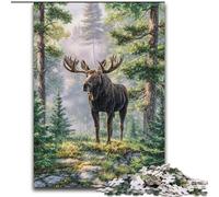 Puzzles Jungle Moose 1000 pièces pour Adultes, à partir de 14 Ans, Jeux Amusants, activités à la Maison, Cadeaux d'anniversaire, Cadeaux de Voyage (26x38cm)