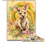 Puzzles Kangourou Fleuri 1000 pièces pour Adolescents, Jouets de Divertissement Familial, idéal comme Cadeau pour Toute la Famille (26x38cm)