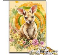 Puzzles Kangourou Fleuri 1000 pièces pour Adolescents, Jouets éducatifs, Jeux Anti-Stress, Cadeaux d'anniversaire Uniques (26x38cm)