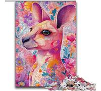 Puzzles Kangourou Fleuri pour Adultes et Adolescents, à partir de 14 Ans, décoration Murale, Cadeaux Uniques pour Anniversaire et Noël (70x100cm)