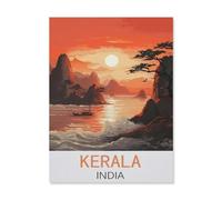 Puzzles,Kerala Inde,en Bois Photo, Décoration De La Maison Moderne pour Salon Bureau-1000 Pièces(75x50cm)-FL82