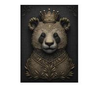 Puzzles King Panda Gold Deco Puzzles pour Adultes - Jeu Manuel - Défi Difficile - Idéal comme Cadeau pour Toute La Famille 1000pcs(52x38cm)