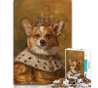 Puzzles King Shiba Inu pour Adolescents, Jeu Stimulant et Familial avec des pièces de Formes aléatoires entièrement emboîtables (75x50cm)