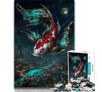 Puzzles Koi Magiques pour Adultes et Adolescents, 1000 pièces, Jeu Stimulant, Chaque pièce est Unique - Jeu Familial Stimulant et Amusant 50x75cm