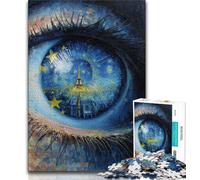 Puzzles La Tour Eiffel dans Les Yeux pour Adolescents 1000 Puzzles, Staycation Kill Time Chaque pièce est Unique - Jeu Familial Stimulant et Amusant 38x26cm