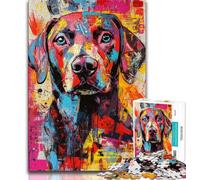 Puzzles Labrador Style Basquiat pour Adultes et Adolescents, 1 000 pièces, Jouets éducatifs et éducatifs, Jeux familiaux avec Affiche et fiche de Questions-réponses Assorties, 38x26cm