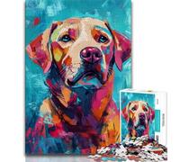Puzzles Labrador Style Basquiat pour Adultes et Adolescents, Jeux éducatifs, décoration Murale, Cadeaux d'anniversaire et de Noël Uniques (38x26cm)