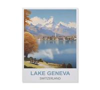 Puzzles，Lac Léman Suisse，1000 Pièces Jigsaw Puzzle Éducatif Intellectuel Décompression Fun Famille Jeu/Vacances Noël（38x26cm）-ES16