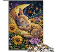 Puzzles Lapin endormi pour Adolescents 1000 pièces, Assemblage de Motifs, à Offrir en Cadeau à Toute la Famille, pour Les Enfants de 14 Ans et Plus (50x75cm)