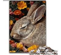 Puzzles Lapin endormi pour Adultes 1000 pièces, Jeu Stimulant, Chaque pièce est Unique - Jeu Familial Stimulant (Taille 50x75cm)