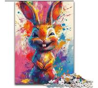 Puzzles Lapin Mignon et Souriant pour Adultes et Ados 1000 Pièces, Jouets Éducatifs, Jeux Anti-Stress, Cadeaux d'anniversaire Uniques (26x38cm)