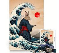Puzzles Lapin Samouraï pour Adolescents 1000 Pièces Recall Upgrade Calm Relax Clear Cut Art Collection Piece (50x75cm)