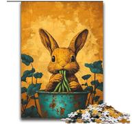Puzzles Lapins de la Ferme 2000 pièces pour Adolescents, Un Jeu Difficile à réaliser, mais Amusant et Humoristique, idéal comme Cadeau d'anniversaire, décoration Murale (70x100cm)