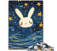 Puzzles Lapins Mignons Ciel Nocturne pour Adolescents 2000 Puzzles, Jeu Éducatif Défi Jouet Décoration Murale Cadeaux d'anniversaire Et De Noël Uniques (70X100cm)