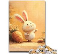 Puzzles Lapins Mignons pour Adolescents 1000 Puzzles, Défi d'Intelligence Cérébrale Jouets Addictifs pour la Décoration de la Maison (38x52cm)