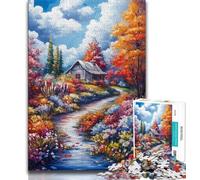 Puzzles L'automne Arrive à la Maison 1000 pièces pour Adolescents, Aidez Le Cerveau à exercer des Jouets addictifs pour cultiver la Patience Jeu de défi Unique 75x50cm