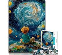 Puzzles Le Petit Prince du Ciel Nocturne pour Adolescents 1000 pièces, Jouets éducatifs et éducatifs, Jeux familiaux avec Affiche et fiche de Questions-réponses (38x26cm)