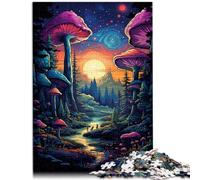 Puzzles Le psychédélisme coloré de la planète Champignon 1000 pièces Puzzle pour Adulte Puzzle en Bois Apprentissage Jouets éducatifs Jeux de Famille （50x75 cm）