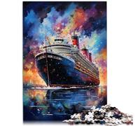 Puzzles Le psychédélisme coloré de Titanic 1000 pièces pour Adultes Puzzle en Bois Relax Games-Brain Teaser（50x75cm）