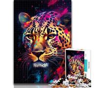 Puzzles Léopard Africain 1000 Pièces pour Adolescents, Jouet Éducatif Intellectuel Décompressant, Cadeaux Secret du Père Noël 26x38cm