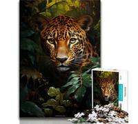 Puzzles Léopard de la Jungle pour Adultes et Ados, 1000 pièces, Jouets Éducatifs, Jeux Anti-Stress, Liste de Souhaits avec Père Noël (38x26cm)