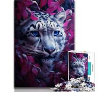 Puzzles Léopard des Neiges pour Adultes 1000 Pièces, Séjournez pour Tuer Le Temps, Chaque pièce est Unique - Jeu Familial Stimulant et Amusant (75x50cm)