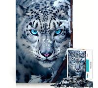 Puzzles Léopard des neiges pour Adultes 1000 pièces Stimule la mémoire Soulage l'anxiété Bords Lisses Surprise chaleureuse (50x75cm)