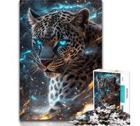 Puzzles Léopard Fantastique 1000 Pièces pour Adolescents, Jeu Familial Anti-Stress, Défi Difficile, Cadeaux pour Amis et Famille (75x50cm)