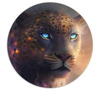 Puzzles Léopard Fantastique 1000 Pièces pour Adultes Puzzles Ronds 1000 Pièces pour Adultes Défi Cérébral Cadeau, Activité Éducative pour Adolescents 67,5x67,5cm