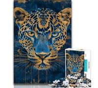 Puzzles Léopard Fantastique pour Adolescents 1000 Puzzles, Jeu Familial Anti-Stress Défi Difficile Cadeaux pour Amis et Famille 38x26cm