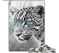 Puzzles léopard Noir et Blanc pour Adultes, 1000 pièces, Jeu Familial Anti-Stress, défi Difficile, Superbes Cadeaux et Jouets (26x38cm)