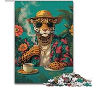 Puzzles léopard Tendance 1000 pièces pour Adultes, Cadeau d'anniversaire idéal pour Un séjour de détente, décoration Murale pour 14 Ans et Plus (50x75cm)