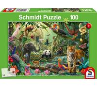 Puzzle 100 pièces : Faune colorée dans la jungle