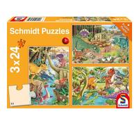 Puzzles Les Dinosaures Samusent, 3x24 Pcs