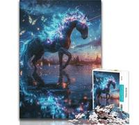 Puzzles Licorne de l'univers pour Adolescents 1000 pièces, Jouets éducatifs et Anti-Stress, adaptés à la décoration de Bureau 50x75cm