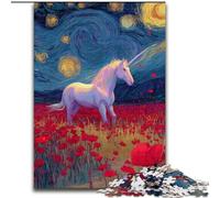 Puzzles Licorne Mystérieuse pour Adolescents 1000 Puzzles, Assemblage de Motifs Amusant à la Maison, Cadeau d'anniversaire, Cadeaux de Voyage (26x38cm)