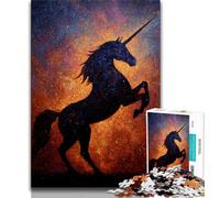Puzzles Licorne Mystérieuse pour Adolescents, Aidez Le Cerveau à Exercer des Jouets Addictifs pour Cultiver la Patience Une Œuvre d'art 38x26cm