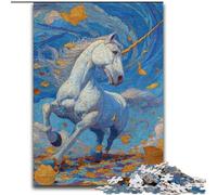 Puzzles Licorne Mystérieuse pour Adultes 1000 Pièces, Jouets Éducatifs et Apprentissage en Famille avec Affiche et Fiche de Questions Assorties 50x75cm