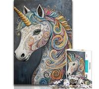 Puzzles Licorne pour Adultes 1000 pièces, Aidez Le Cerveau à exercer des Jouets addictifs pour cultiver la Patience Une œuvre d'art (38x26cm)