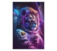 Puzzles Lion Astronaut in Space Puzzles pour Adultes - Jeu Manuel - Défi Difficile - Idéal comme Cadeau pour Toute La Famille 1000pcs(75x50cm)
