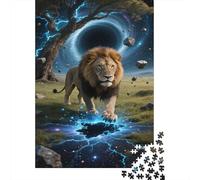 Puzzles Lion De 1000 Pièces pour Adultes,Paysage Fantastique Un Jeu De Dexérité Très Difficile Puzzle en Bois Jeu ÉduChatif Et Stimulant l'art De La Décoration Moderne 1000pcs (75x50cm)