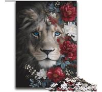 Puzzles Lion Fleur pour Adultes et Ados 2000 Pièces, Activité Familiale avec Affiche et Fiche de Questions pour Les 14 Ans et Plus (70x100cm)