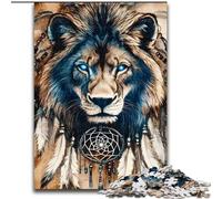 Puzzles Lion Indien pour Adolescents 1000 pièces, Jeux Amusants en Famille, activités à la Maison, Cadeau d'anniversaire, Cadeaux de Voyage (26x38cm)