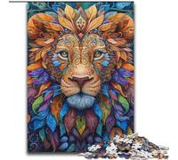 Puzzles Lion psychédéliques pour Adultes et Adolescents, 1000 pièces, à partir de 14 Ans Entraînez Votre Cerveau et Vos Mains Cadeaux de Noël (50x75cm)