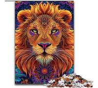 Puzzles Lion psychédéliques pour Adultes et Adolescents, 1000 pièces, à partir de 14 Ans, pour améliorer la mémoire, idées Cadeaux (50x75cm)