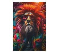Puzzles Lion Rastafari Sunglasses Puzzles pour Adultes, Jouets Anti-Stress, Modèles À Assembler, Parfaits comme Cadeaux pour Toute La Famille 75x50cm/1000pcs