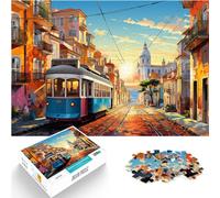 Puzzles Lisbonne colorée pour Adultes Puzzles 1000 pièces Puzzles en Bois Jouets Puzzles Jeux éducatifs Puzzles Anti-Stress （50x75 cm）